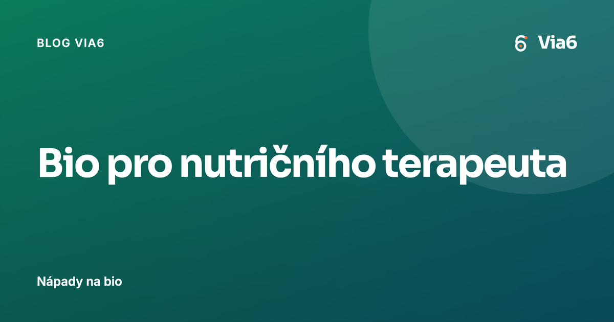Bio pro nutričního terapeuta