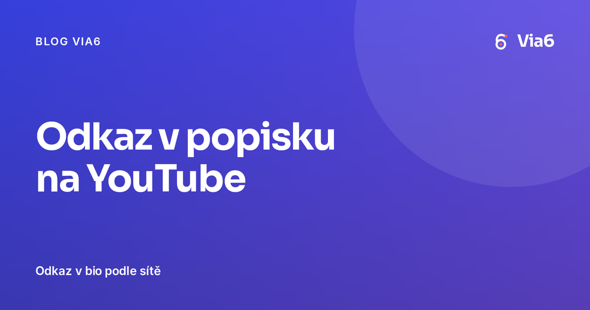 Odkaz v popisku na YouTube