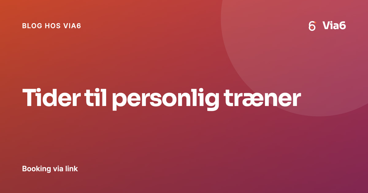 Tider til personlig træner