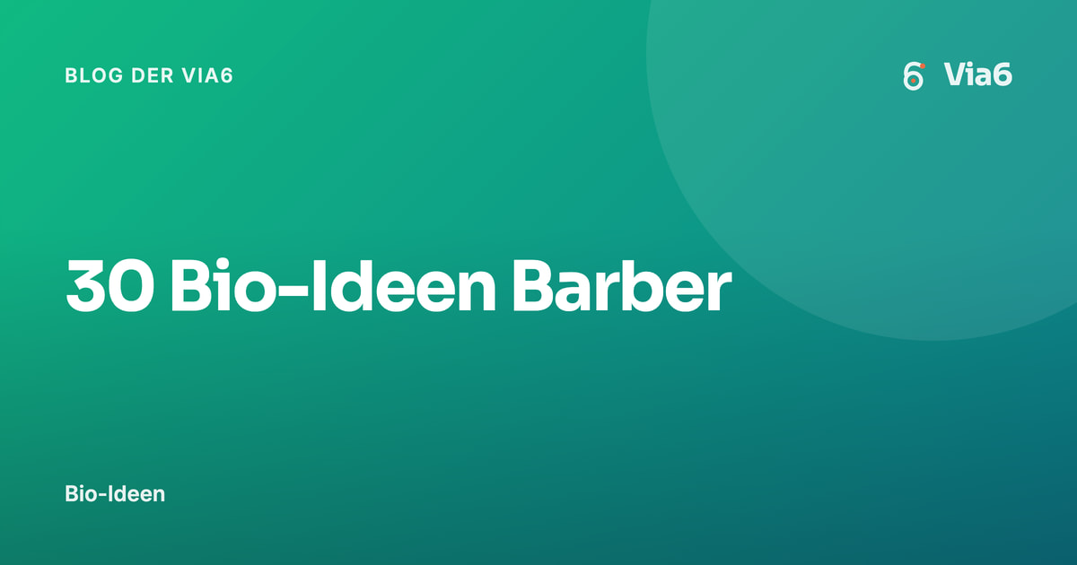 30 Bio-Ideen Barber