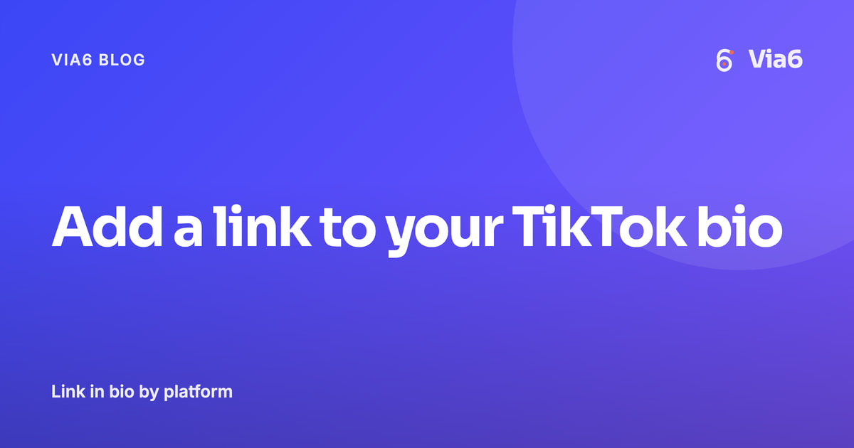 Add a link to your TikTok bio