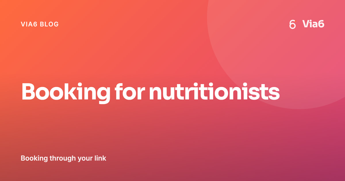Booking for nutritionists