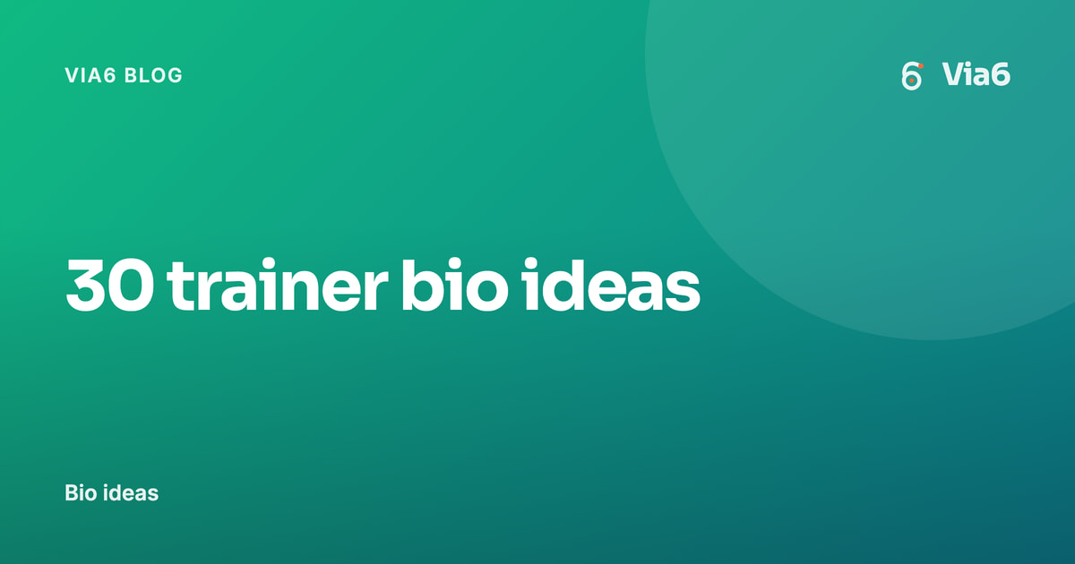 30 trainer bio ideas