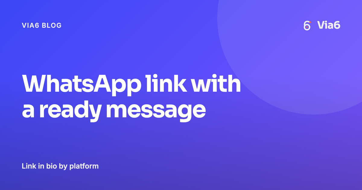 WhatsApp link with a ready message
