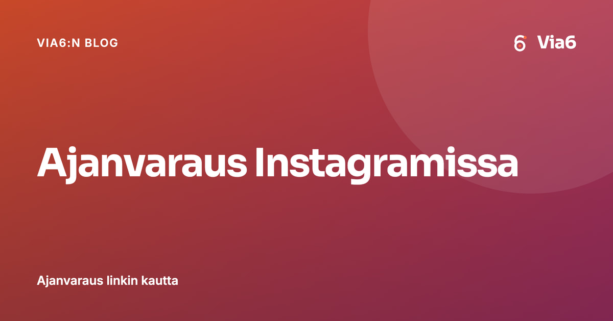 Ajanvaraus Instagramissa
