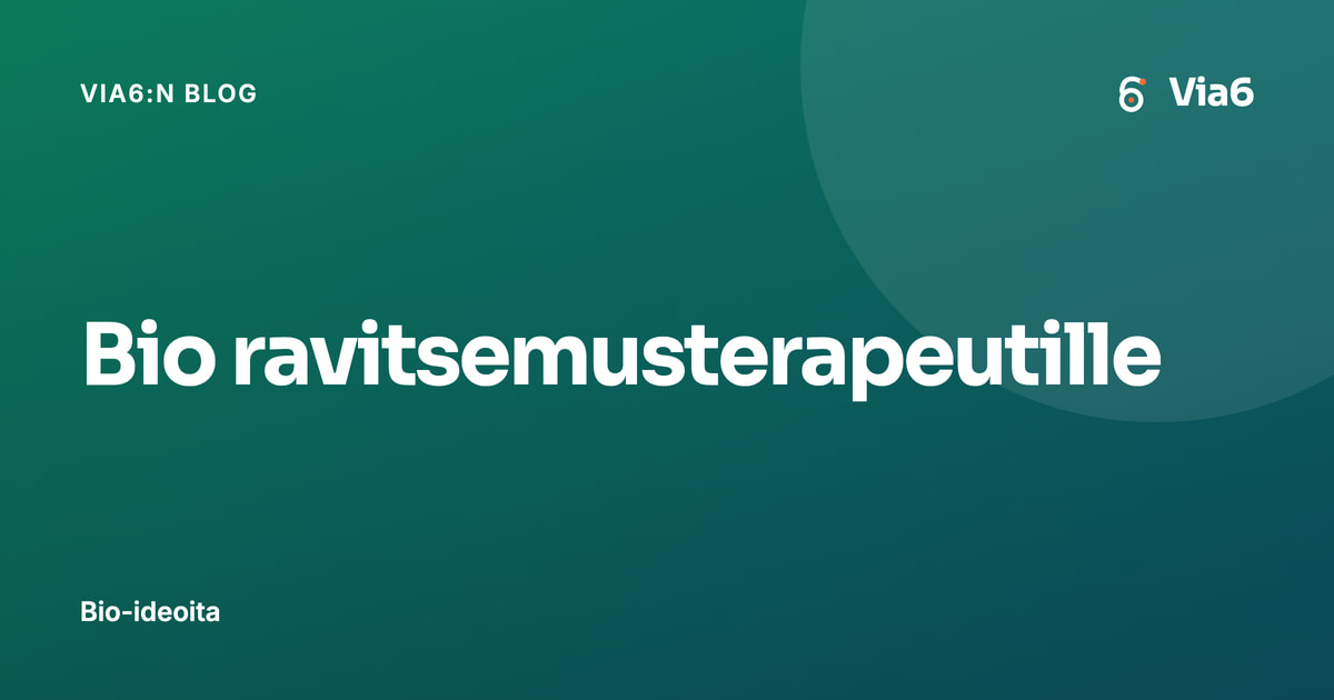 Bio ravitsemusterapeutille