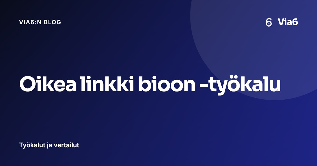 Oikea linkki bioon -työkalu