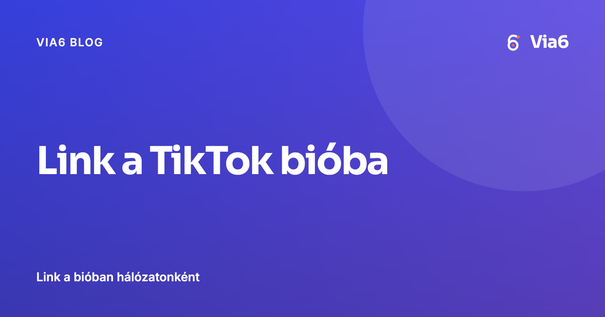 Link a TikTok bióba