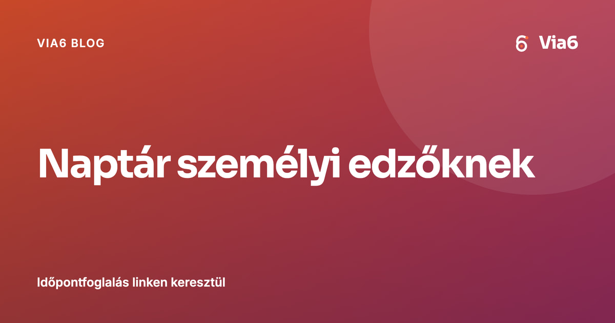 Naptár személyi edzőknek