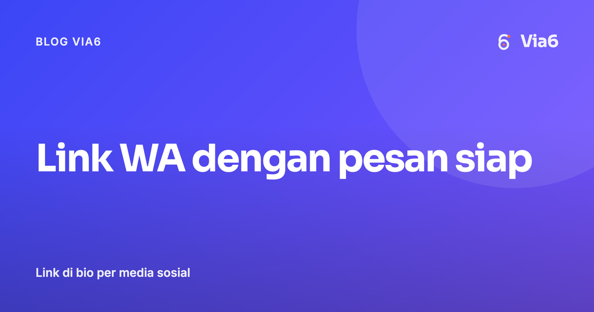 Link WA dengan pesan siap