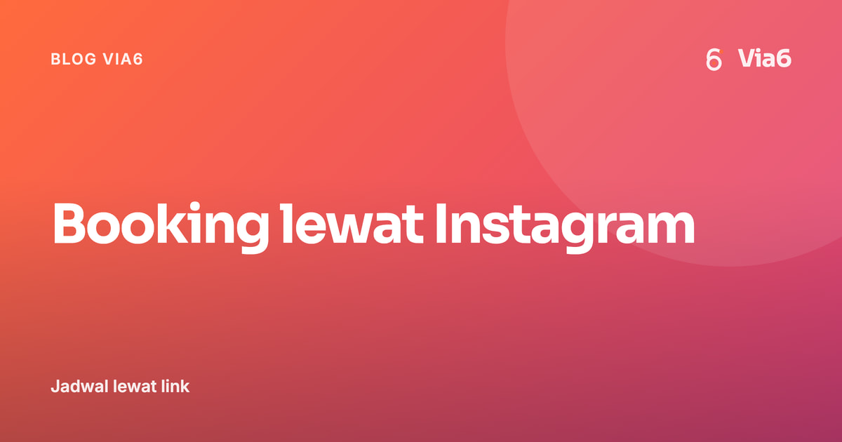 Booking lewat Instagram