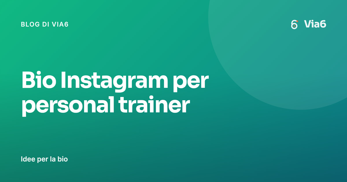 Bio Instagram per personal trainer