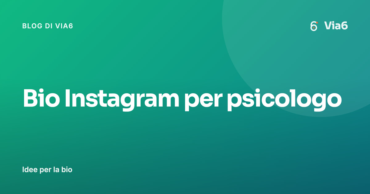 Bio Instagram per psicologo