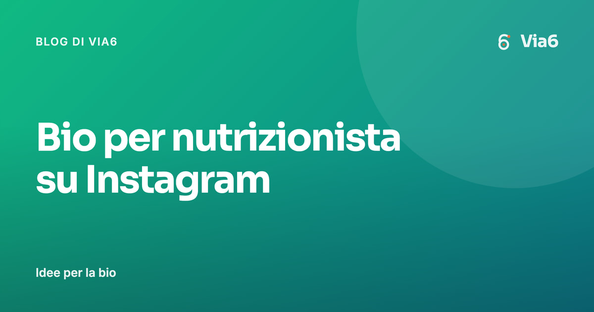 Bio per nutrizionista su Instagram