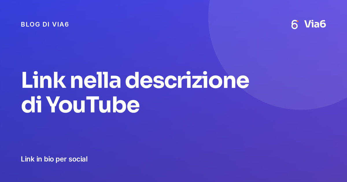 Link nella descrizione di YouTube
