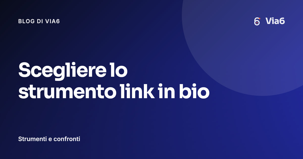 Scegliere lo strumento link in bio
