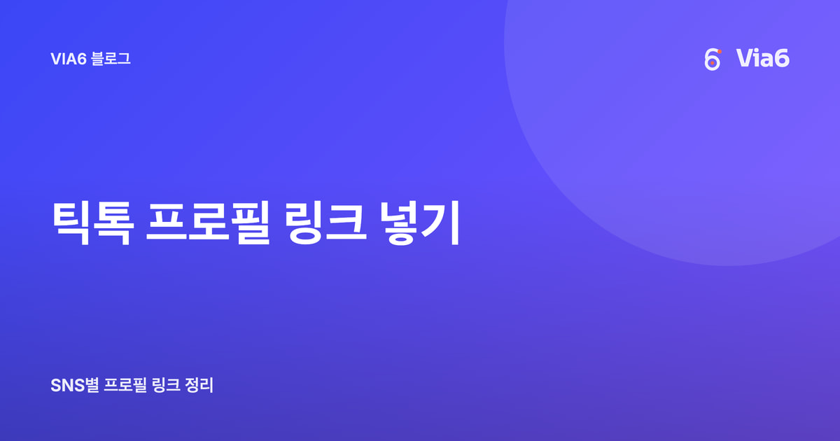 틱톡 프로필 링크 넣기