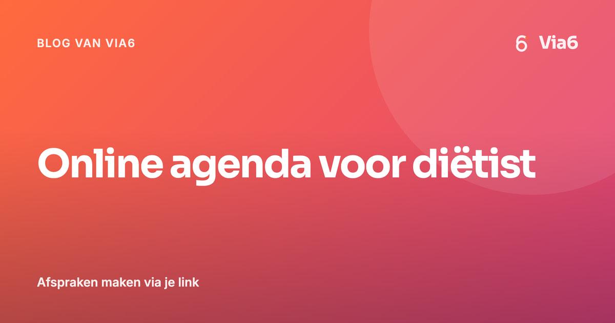Online agenda voor diëtist