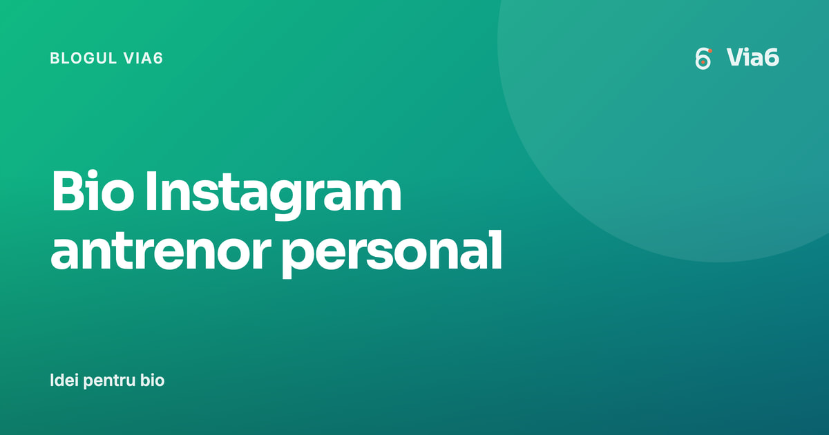 Bio Instagram antrenor personal