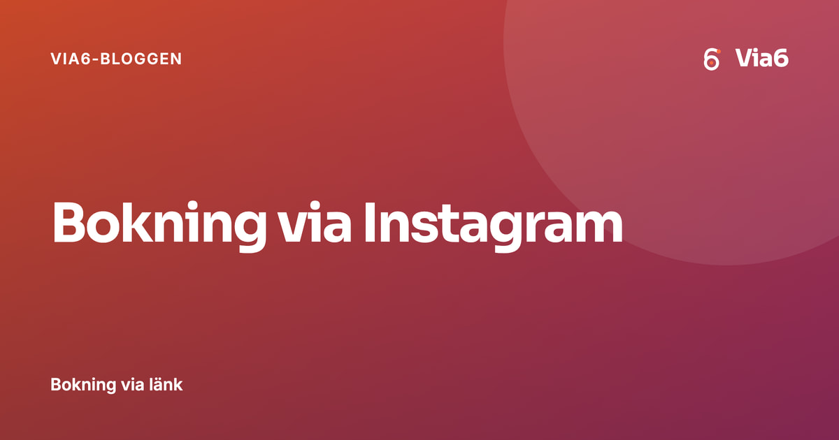Bokning via Instagram