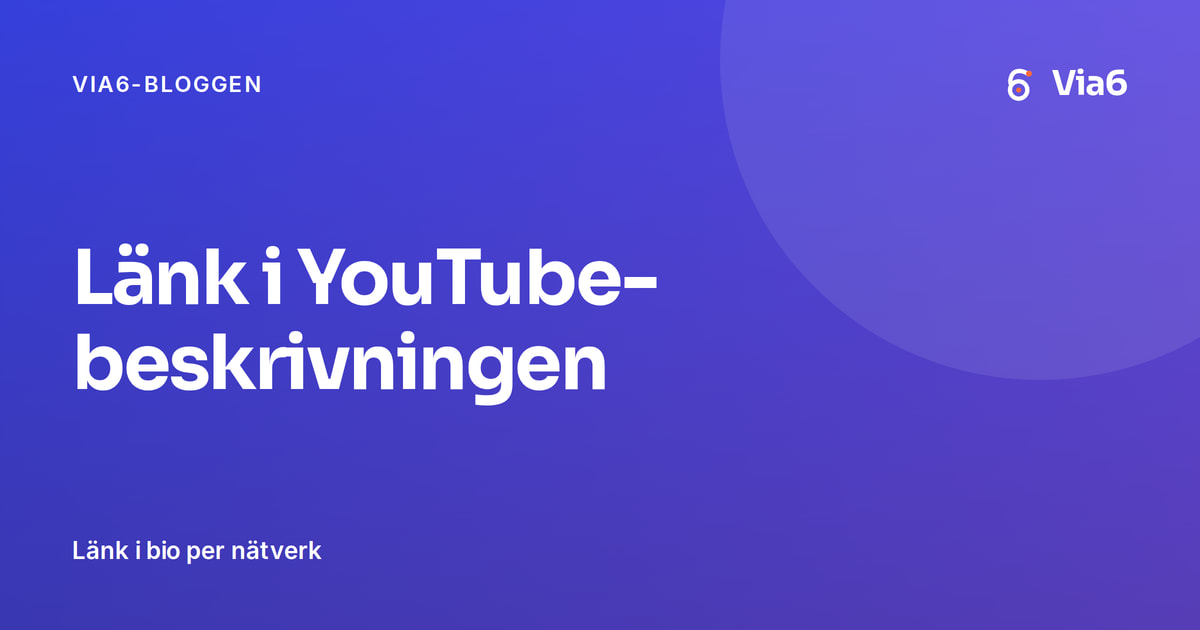 Länk i YouTube-beskrivningen
