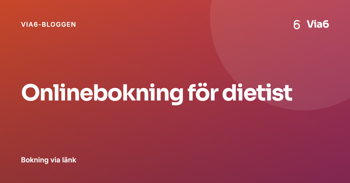 Onlinebokning för dietist