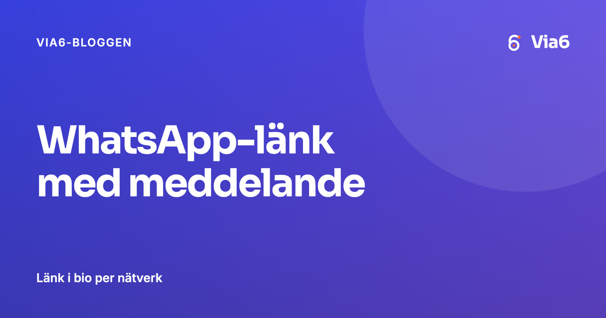 WhatsApp-länk med meddelande